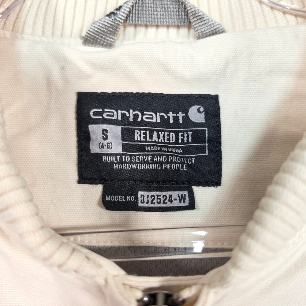 Carhartt Bomber Jacket Womens S White Rugged Flex Canvas Workwear 0J2524-W - Picture 7 of 15